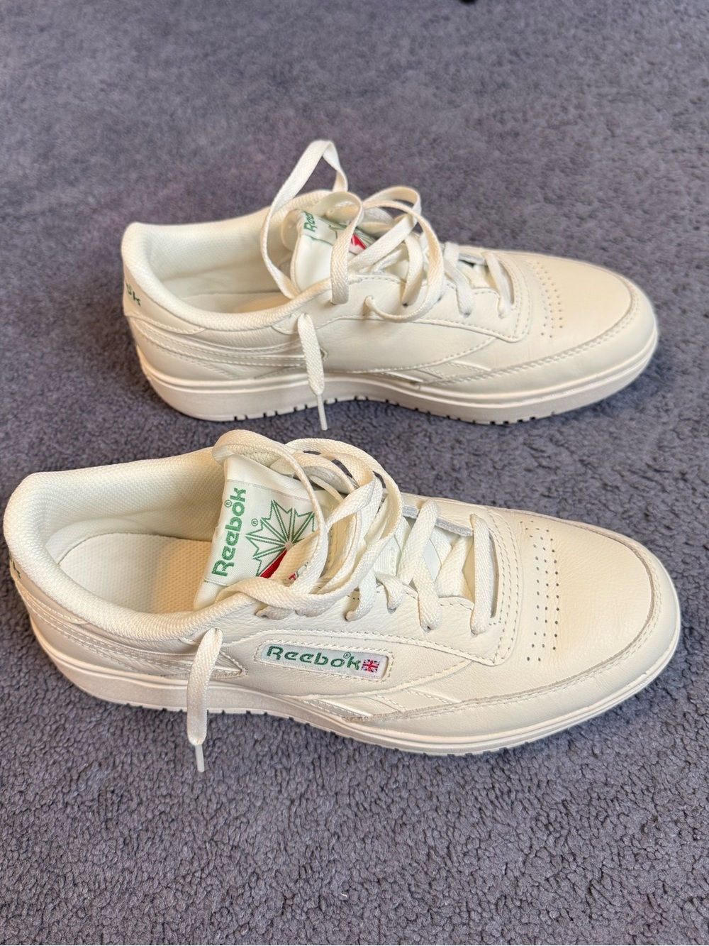Reebok Womens Club C Double Revenge Platform Tennis Shoes sz 10